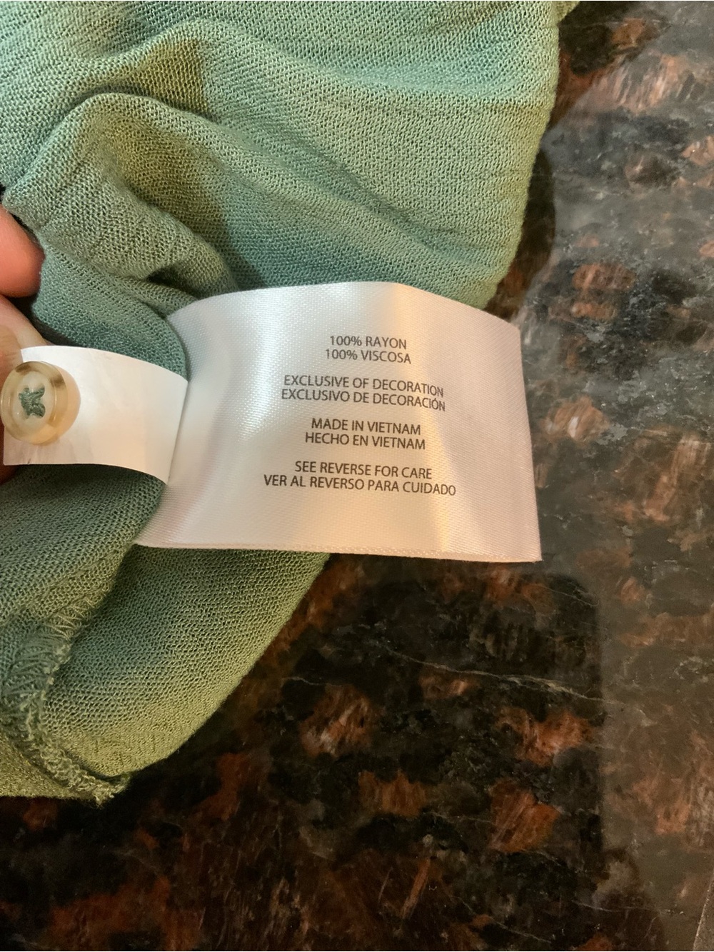 Orvis Set of Two Button-Front V-Neck Blouse in Sage and Black - Picture 6 of 6
